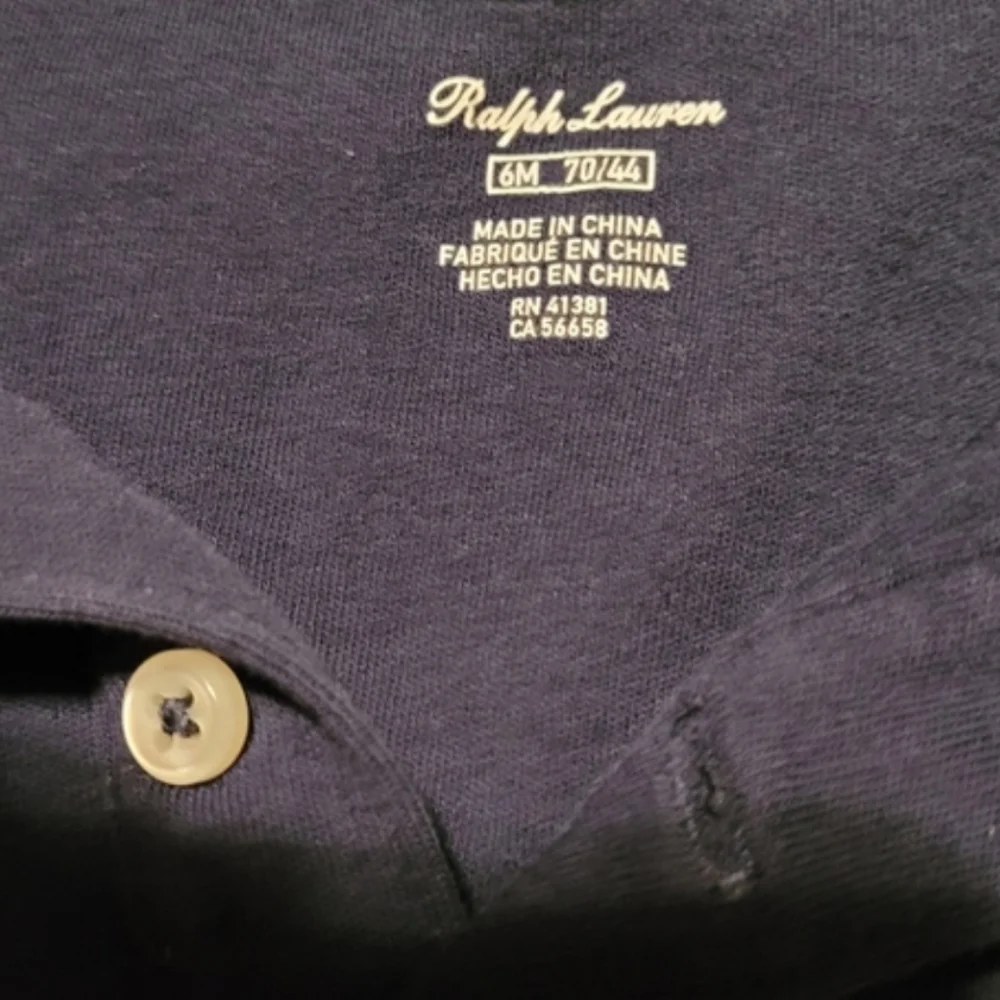 Vintage Ralph Lauren 100% Cotton Navy Blue Polo Shirt & Pink Size 6 Months Baby